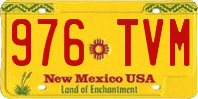 NM license plate 976TVM