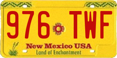 NM license plate 976TWF
