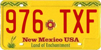 NM license plate 976TXF