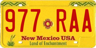 NM license plate 977RAA