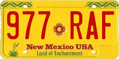 NM license plate 977RAF