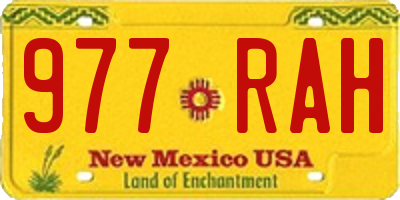 NM license plate 977RAH