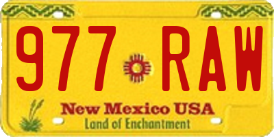 NM license plate 977RAW