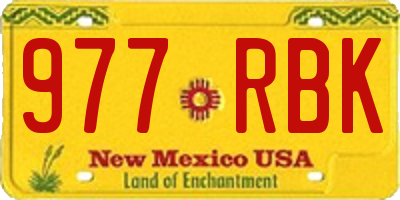 NM license plate 977RBK