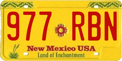 NM license plate 977RBN