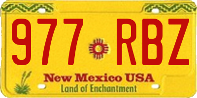 NM license plate 977RBZ