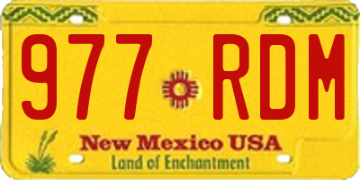 NM license plate 977RDM