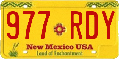 NM license plate 977RDY