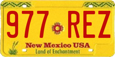 NM license plate 977REZ