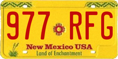 NM license plate 977RFG