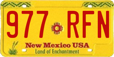 NM license plate 977RFN