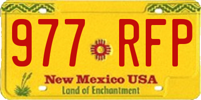 NM license plate 977RFP