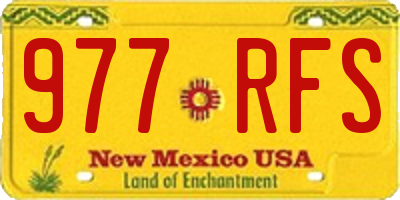 NM license plate 977RFS