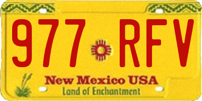 NM license plate 977RFV