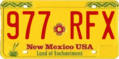NM license plate 977RFX