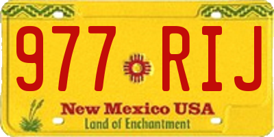 NM license plate 977RIJ