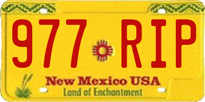NM license plate 977RIP
