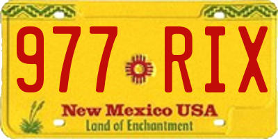 NM license plate 977RIX