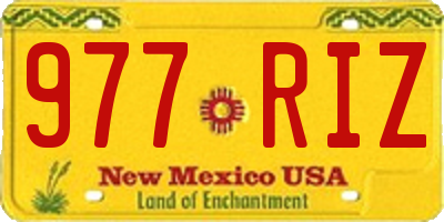 NM license plate 977RIZ