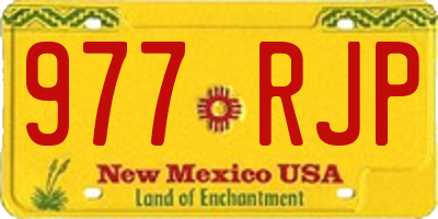 NM license plate 977RJP