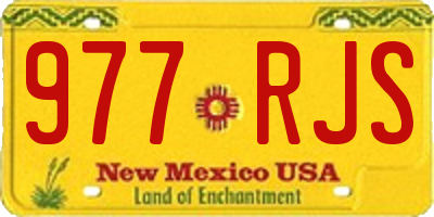 NM license plate 977RJS