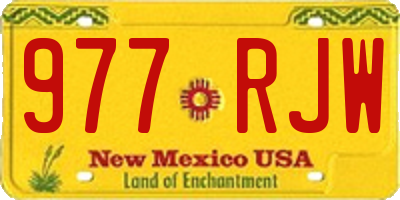 NM license plate 977RJW