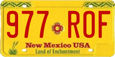 NM license plate 977ROF