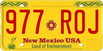 NM license plate 977ROJ