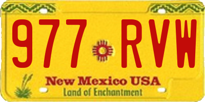 NM license plate 977RVW