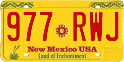NM license plate 977RWJ