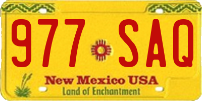 NM license plate 977SAQ