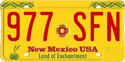 NM license plate 977SFN