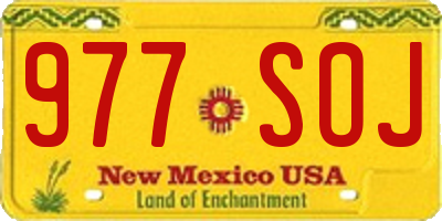 NM license plate 977SOJ