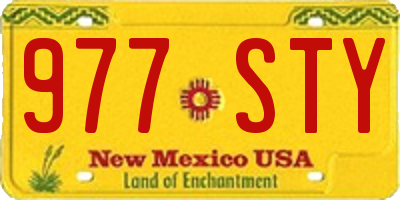 NM license plate 977STY