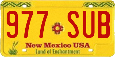 NM license plate 977SUB