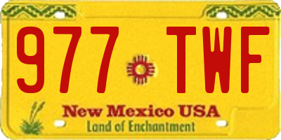 NM license plate 977TWF