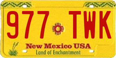NM license plate 977TWK