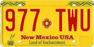 NM license plate 977TWU