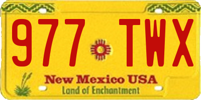 NM license plate 977TWX