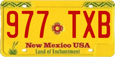 NM license plate 977TXB