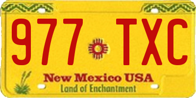 NM license plate 977TXC