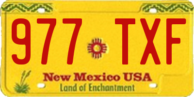 NM license plate 977TXF