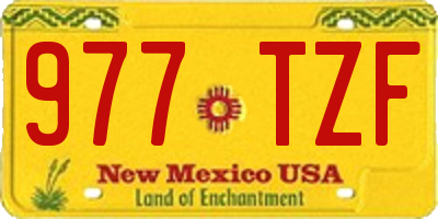 NM license plate 977TZF