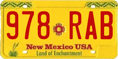 NM license plate 978RAB