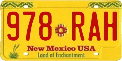 NM license plate 978RAH