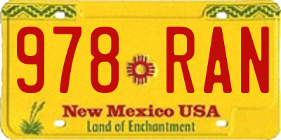 NM license plate 978RAN