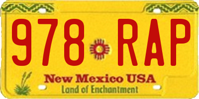 NM license plate 978RAP