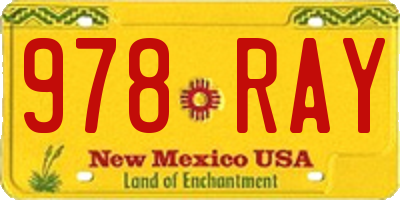 NM license plate 978RAY