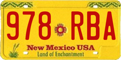 NM license plate 978RBA