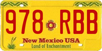 NM license plate 978RBB